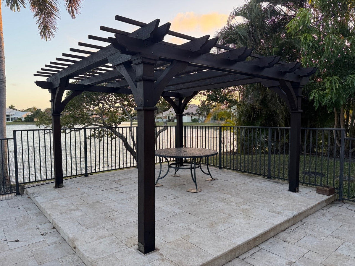 Outdoor Pacific Redwood Double Beam Premium Pergola
