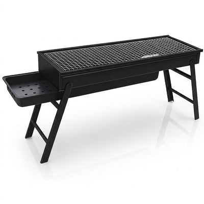 Charcoal Grill Station Built to Last, Foldable Design, Chrome-Plated Grate, Deep Firebox