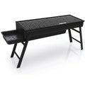 Charcoal Grill Station Built to Last, Foldable Design, Chrome-Plated Grate, Deep Firebox