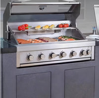 Outdoor Kitchen Built for Elite Entertaining, Marine-Grade Steel, 6-Burner Grill, Built-In Refrigerator