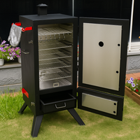 Vertical Smoker Built for Competition Results, Insulated Cabinet, Stainless Steel Racks, Charcoal Wood