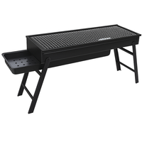 Charcoal Grill Station Built to Last, Foldable Design, Chrome-Plated Grate, Deep Firebox