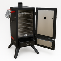 Vertical Smoker Built for Competition Results, Insulated Cabinet, Stainless Steel Racks, Charcoal Wood